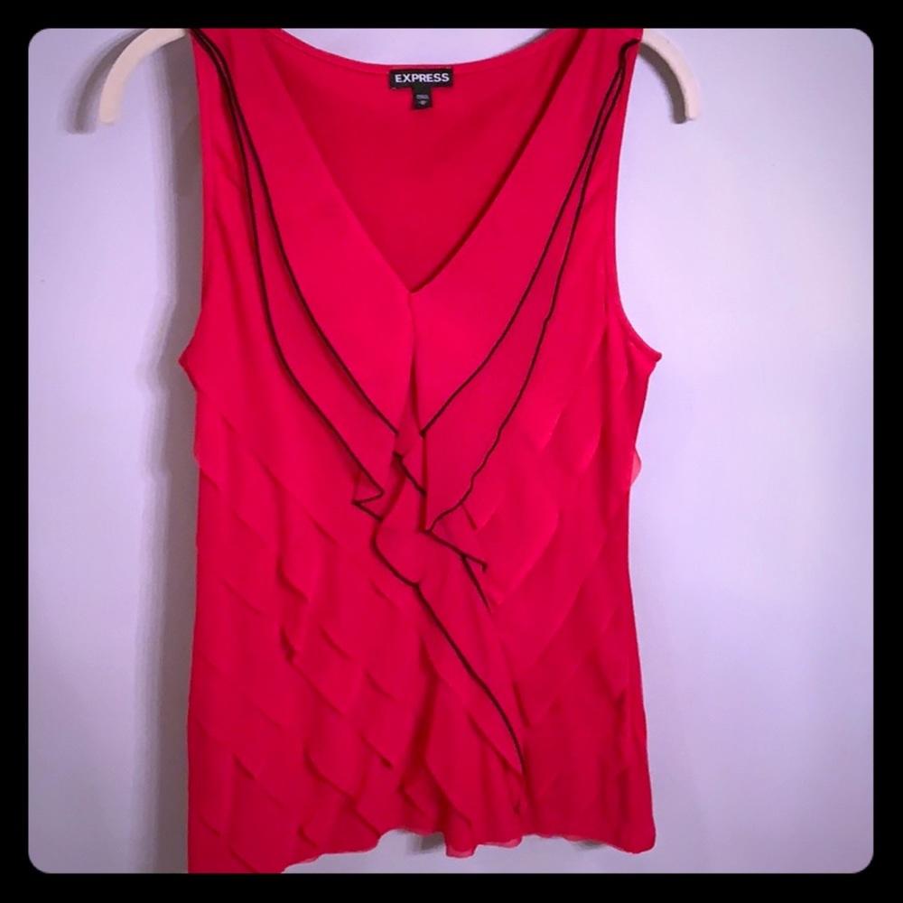 Express Hot pink and black trimmed Blouse